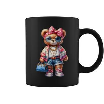 Fashion Bear Style Cute Chic Outfit Graphic Coffee Mug - Monsterry