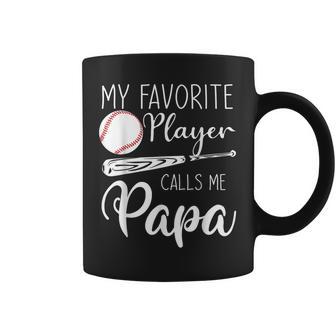 My Favorite Baseball Player Calls Me Papa Custom Coffee Mug - Thegiftio UK
