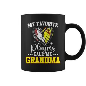 My Favorite Baseball Softball Players Call Me Grandma Heart Coffee Mug - Thegiftio UK