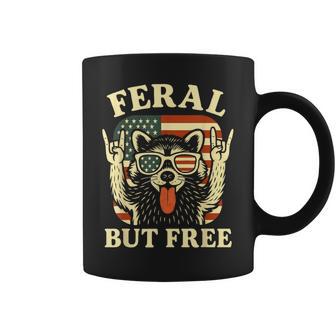 Feral But Free Kids Racoon 4Th Of July Patriotic Coffee Mug - Thegiftio UK