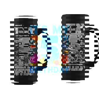 Fifth Ocean Birthday Party 5 Year Old Sea Animals Coffee Mug - Monsterry