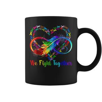 We Fight Together All Cancer Awareness Colorful Ribbons Coffee Mug - Thegiftio UK
