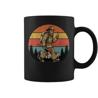 Firefighter Bigfoot Vintage Firefighting Sasquatch Fireman Coffee Mug | Seseable UK