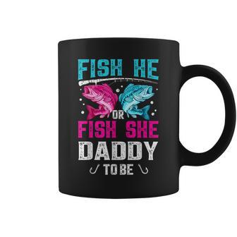 Fish He Or She Daddy To Be Gender Reveal Dad Fishing Coffee Mug | Seseable UK