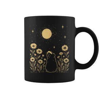 Floral Guinea Pig Moon Celestial Night Flower Animal Lover Coffee Mug | Mazezy