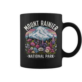 Floral Mount Rainier Washington Nature Lover Coffee Mug | Seseable UK