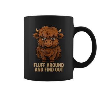 Fluff Around And Find Out Highland Cow Coffee Mug - Monsterry