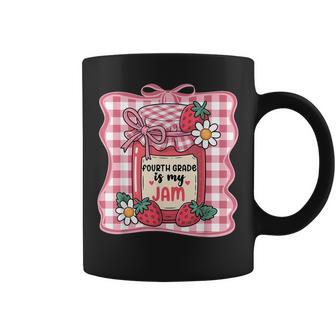 Fourth Grade Is My Jam Strawberry Cute 4Th Grade Teacher Bow Coffee Mug - Thegiftio UK