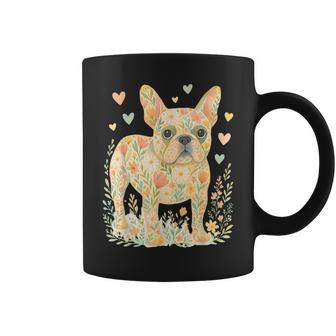 French Bulldog Floral Cute Frenchie Lover Dog Mom Coffee Mug - Thegiftio UK