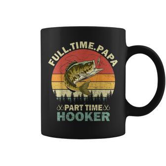 Full Time Papa Part-Time Hooker Vintage Fishing Fathers Day Coffee Mug - Thegiftio UK