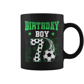 7Th Birthday Boy Soccer Theme Party 7 Year Old Kids Coffee Mug - Thegiftio UK