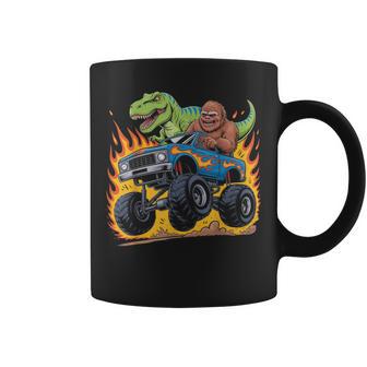 Bigfoot Sasquatch Dino Trex Monster Truck Dinosaur Coffee Mug - Thegiftio UK