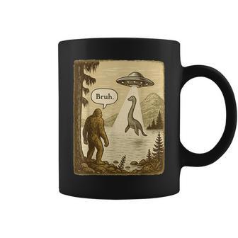 Bruh Bigfoot Loch Ness Monster Abduction By Ufo Alien Coffee Mug - Thegiftio