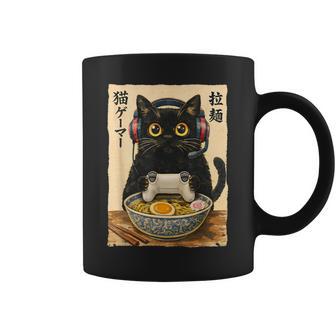 Cat Gamer Ramen Graphic Japanese Kawaii Anime Gaming Coffee Mug - Thegiftio