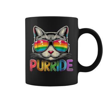Cat Gay Pride T Rainbow Sunglasses Lgbtq Lgbt Coffee Mug | Seseable CA