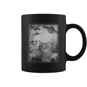 Catelfie With Ufos Cosmic Catpace Cat コーヒーマグ - Kawaiitshirt