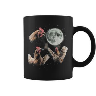 Chicken Howling At Moon Vintage 90S Graphic Coffee Mug - Thegiftio UK