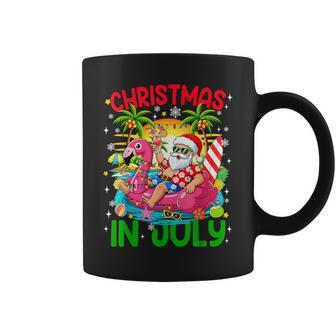 Christmas In July Santa Flamingo Float Summer Xmas Kid Coffee Mug | Seseable UK