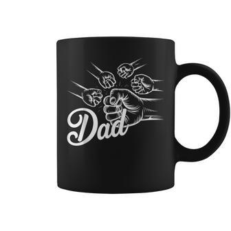 Dad Of Four Toddler Kids Fathers Day Fist Bump Family Coffee Mug - Thegiftio UK
