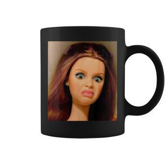 Disgusting Doll Face Meme Y2k Hilarious Sarcastic Coffee Mug - Thegiftio UK