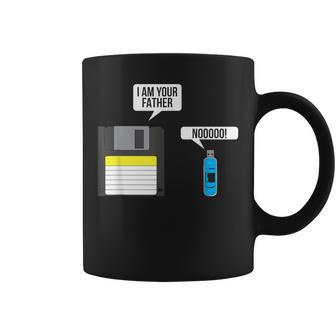 Father Floppy Disk And Son Usb Flash Drive Nerdy Coffee Mug - Monsterry