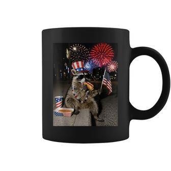 Feral Raccoon Eating Hot Dog Meme 4Th Of July Usa Coffee Mug - Thegiftio UK
