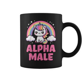 Irony Men's Outfit Cute Unicorn Alpha Male Coffee Mug - Thegiftio UK