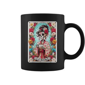 La Mama Tarot Card Mexican Skeleton Mama Happy Coffee Mug - Monsterry