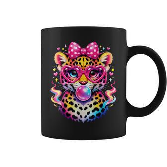 Leopard Glasses Blowing Bubble Gum Back To School Kids Coffee Mug - Monsterry