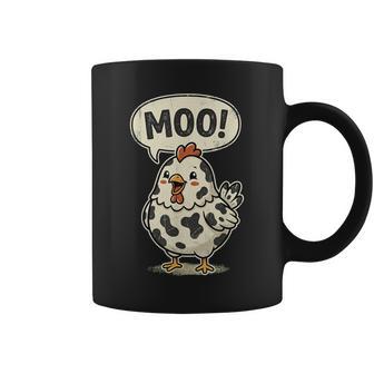 Moo 鶏 牛 農場 動物 ユーモア 男性 女性 キッズ 4 コーヒーマグ - Kawaiitshirt