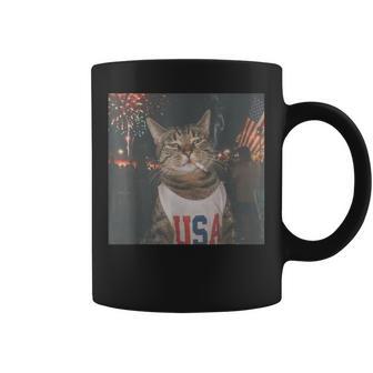 Patriotic Smoking Cat Vintage 4Th Of July Coffee Mug - Thegiftio UK