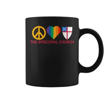 Peace Love The Episcopal Church Rainbow Lgbt Pride Coffee Mug - Monsterry UK
