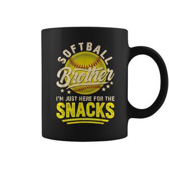 Retro Softball Brother I'm Just Here For The Snacks Coffee Mug - Thegiftio UK