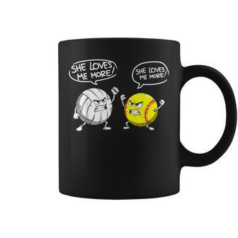 Softball And Volleyball Girl Player Balls Joke Coffee Mug - Thegiftio UK
