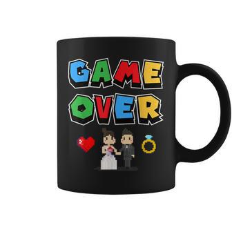 Game Over Boda Divertido Pixel Gamer Recién Casado Novio Taza de café - Regaloses