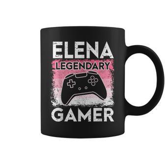 Gaming Personalizado Nombre Elena Legendary Gamer Girl Taza de café - Regaloses