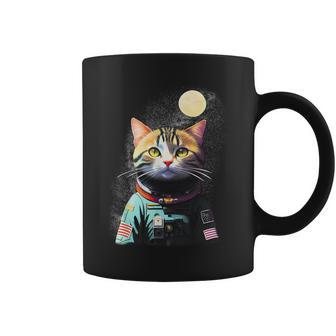 Gato Astronauta Dulce En El Espacio Con Luna En El Fondo Taza de café - Regaloses