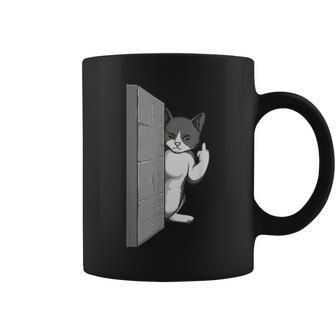 Gato Divertidooltea El Pájaro Gato Te Odia El Dedo Medio Taza de café - Regaloses