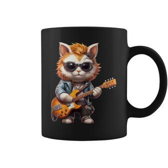 Gato Gatito Guitarrista Regalo Para Hombre Papá Niña Taza de café - Regaloses