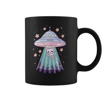 Gatos Y Extraterrestres Amantes De Los Gatos Cuello Taza de café - Regaloses