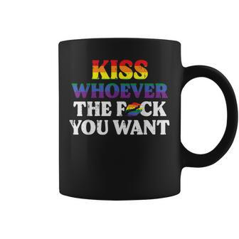 Gay Pride Month Kiss Whoever Lgbtq Ally Rainbow Women Coffee Mug - Thegiftio UK