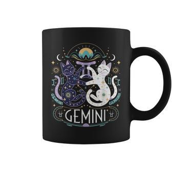 Gemini Zodiac Cats Lover Astrology Twin Cats Gemini Coffee Mug - Thegiftio UK