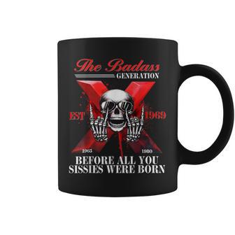 Gen X Badass Generation Skeleton Gen X Est 1969 Coffee Mug - Thegiftio UK