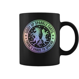 Giddy Up Sparkle Farts Girl There's Chaos To Spread Coffee Mug - Thegiftio