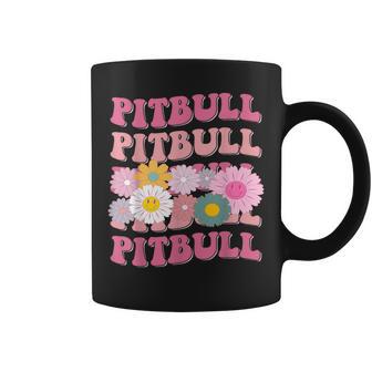 Girl Retro Pitbull First Name Personalized Groovy 80'S Coffee Mug - Monsterry