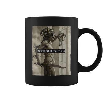 Girl Will Be Girls Medusa Feminist Women Coffee Mug - Thegiftio UK