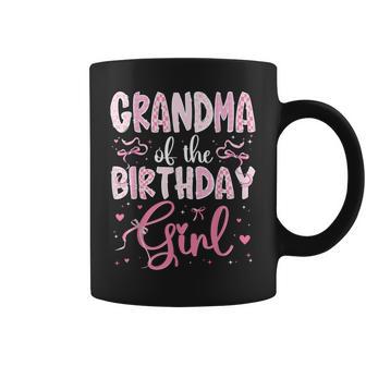 Grandma Of The Birthday Girl Matching Pink Coquette Bow Coffee Mug - Thegiftio