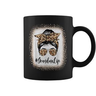 Grandma Life Bleached Leopard Messy Bun Mother's Day Coffee Mug - Thegiftio UK