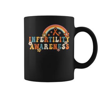 Groovy Infertility Awareness Orange Ribbon Rainbow Women Coffee Mug - Thegiftio UK