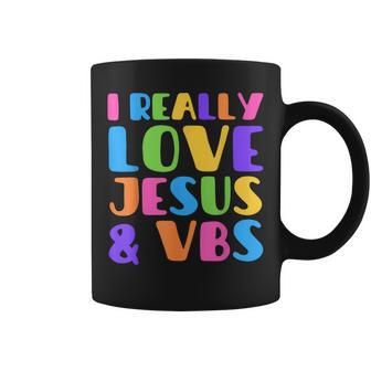 Groovy I Really Love Jesus & Vbs Vacation Bible School Crew Coffee Mug - Thegiftio UK
